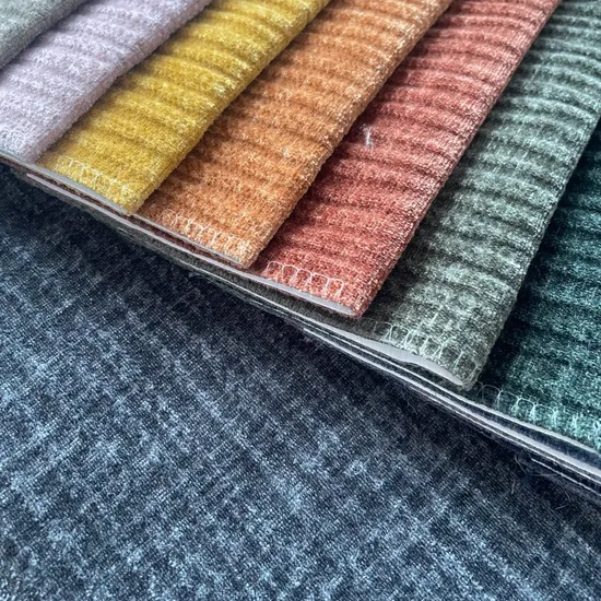 Gestreifter, superweicher Chenille-gewebter Möbelstoff, Sofamaterial, Polsterstoff