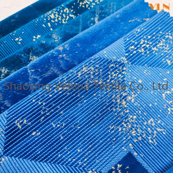 Neue Heimtextilien Holland Samtfärbung mit Folie und Kleber Prägung Polstermöbel Sofa Vorhangstoff Afrika-Stil China-Fabrik